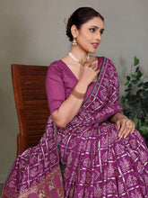 Bandhani handprint Saree for Women